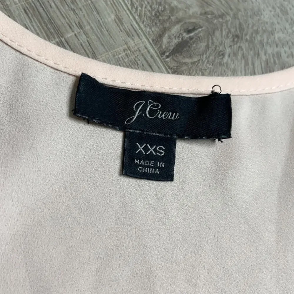 J CREW Women's Blush Pink Semi Sheer Scoop Neck Tank Top